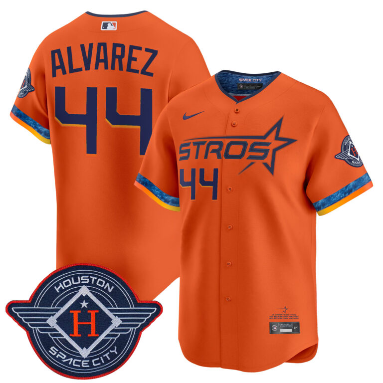 Men Houston Astros #44 Alvarez orange 2025 City Connect Vapor Limited Stitched Jersey